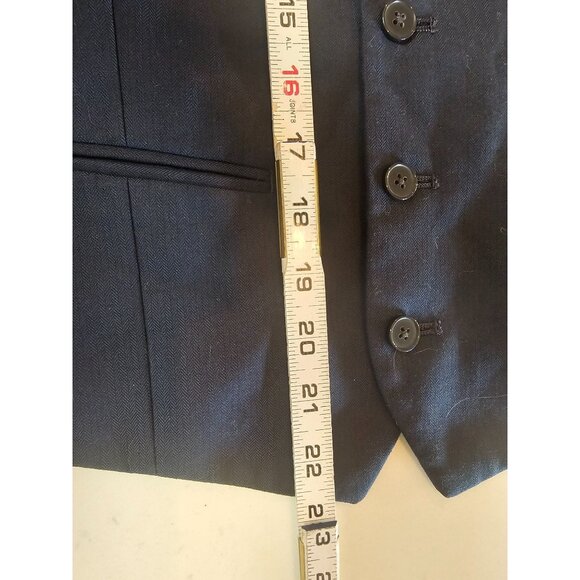 Mens suit Vest three button Size Medium Navy Blue - Picture 5 of 5